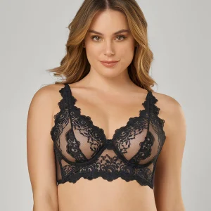 Brasier tipo bralette en encaje y transparencias