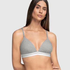 Brasier triangular en algodón jaspe liviano y cómodo