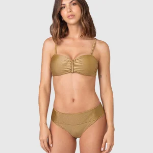 Bikini strapless con calzón de laterales anchos