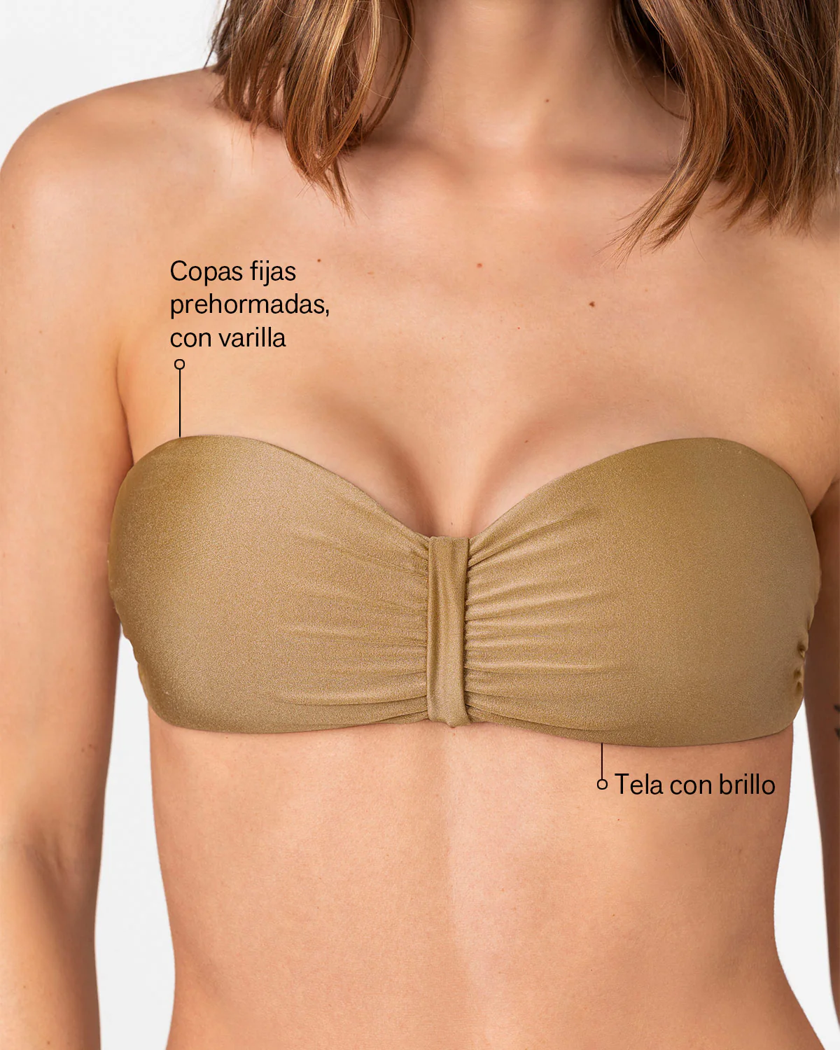Bikini strapless con calzón de laterales anchos - Imagen 3