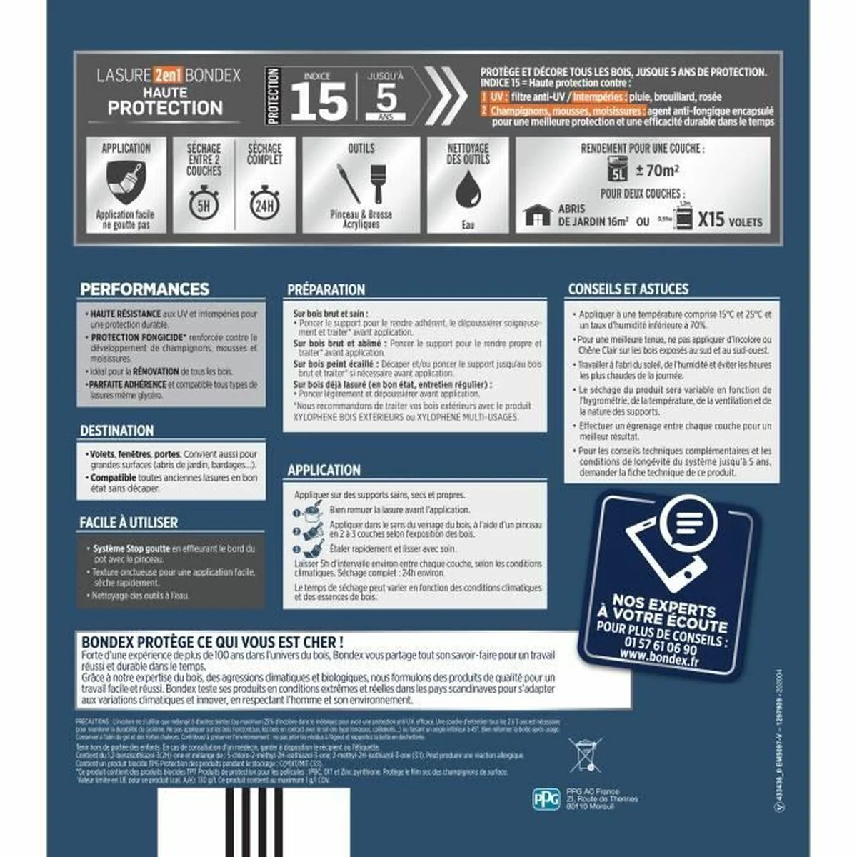 Pintura de Imprimación Bondex Marrón Satinado 5 L - Imagen 4