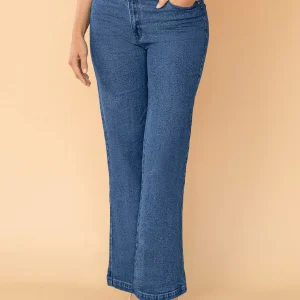 Jean bota ancha esencial para mujer