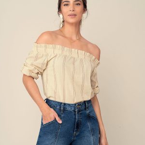 Blusa strapless elástico
