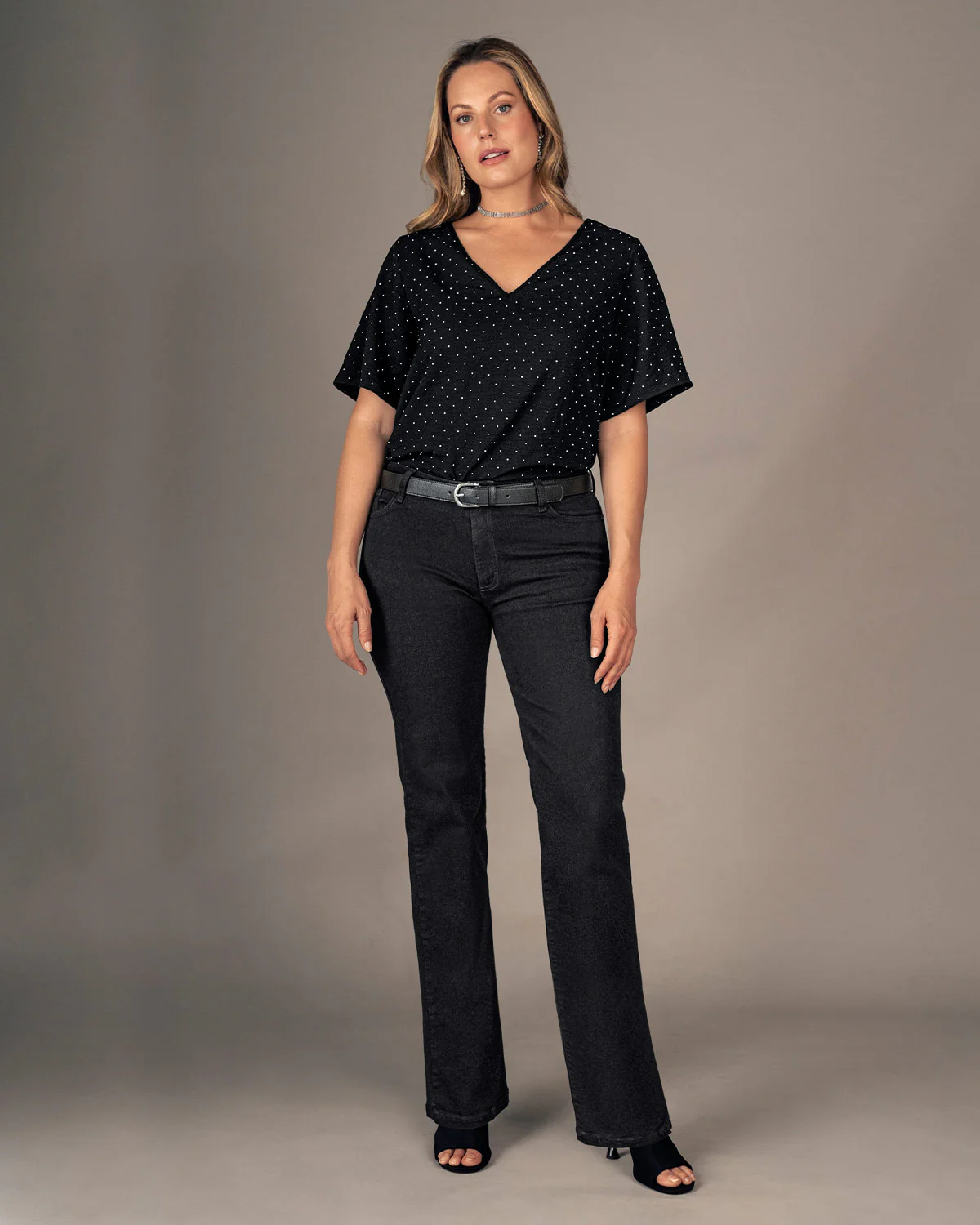 Blusa manga corta con apliques brillantes - Imagen 5