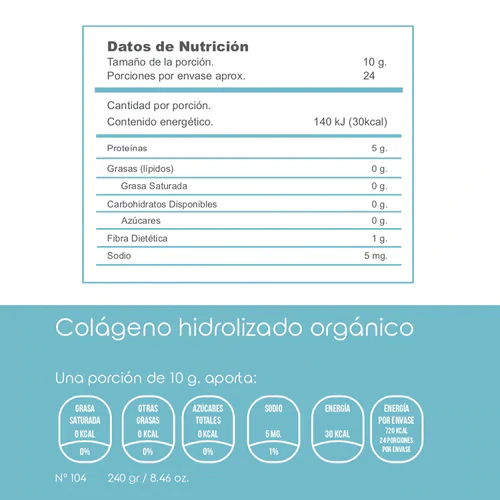 Colágeno Hidrolizado Sin Sabor - 240g - Imagen 3